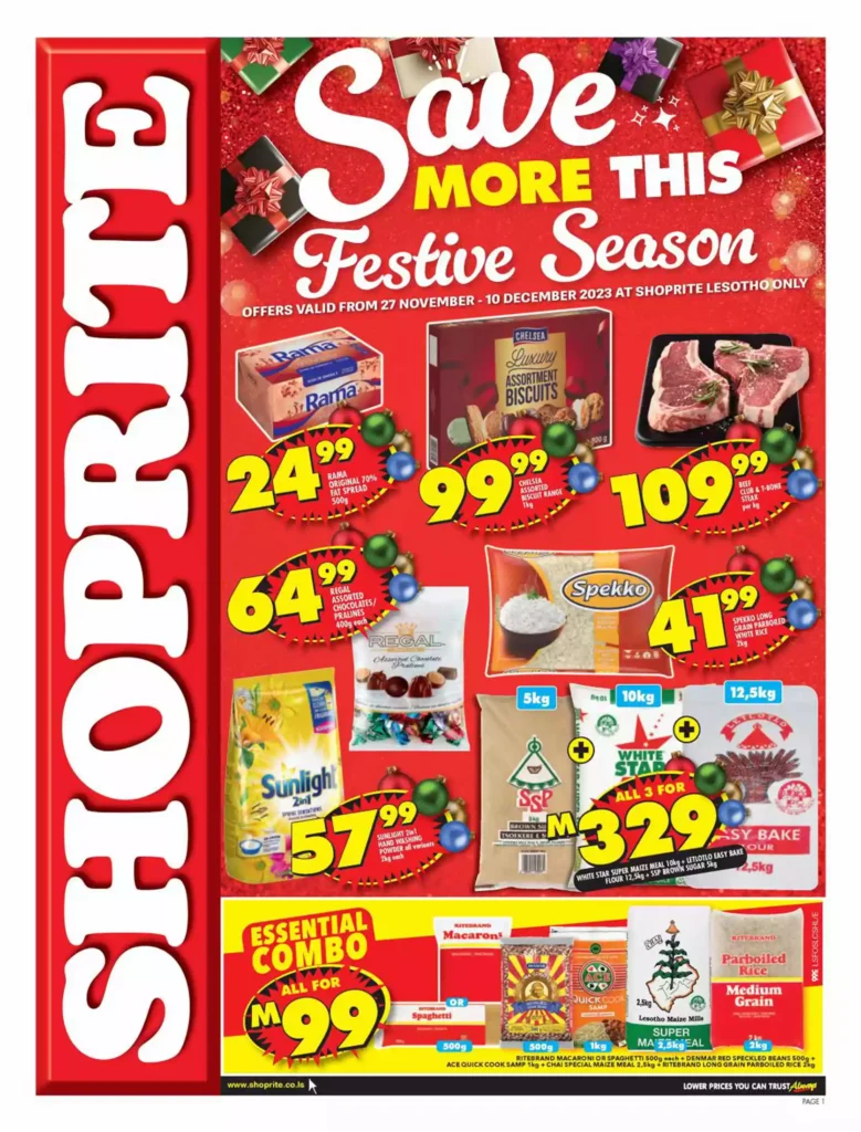 Shoprite “Festive Savings” Specials valid 27 November – 10 December ...